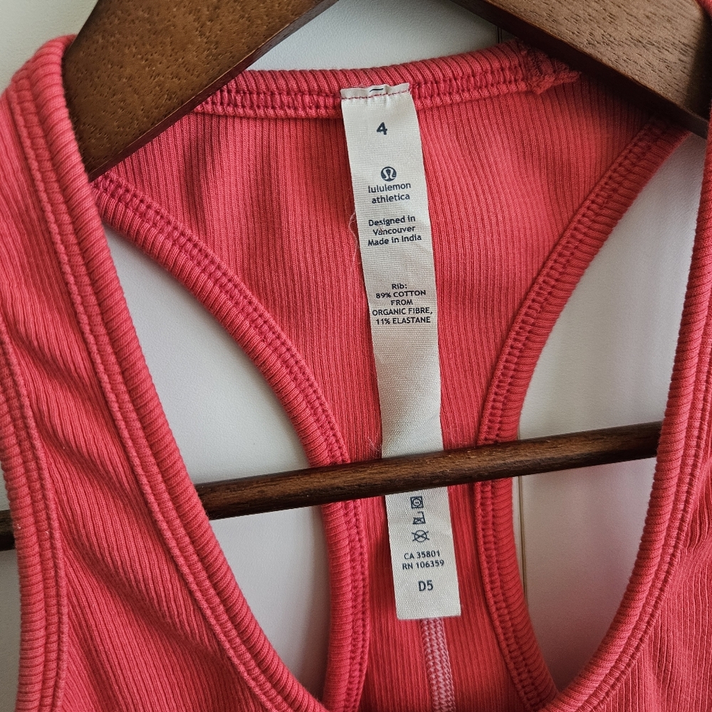 LULULEMON Ribbed Racerback Tank Size 4 - Picture 3 of 6